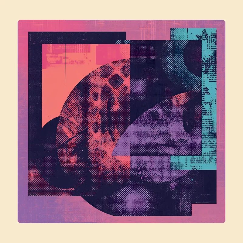 Neon Collage Geometric Pattern