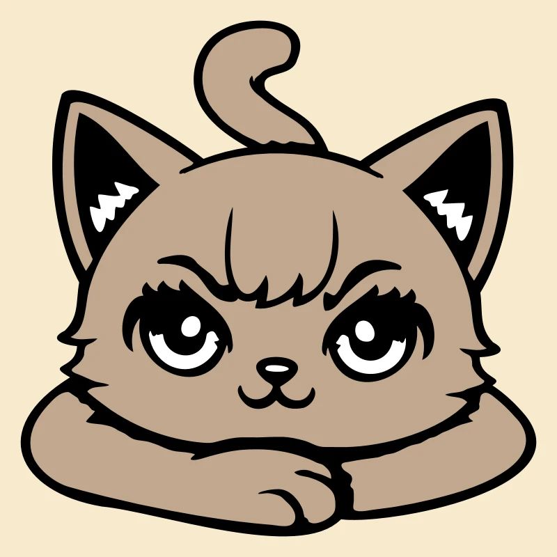 Katze Grimmig Böse Blick Verschränkte Pfoten Frech