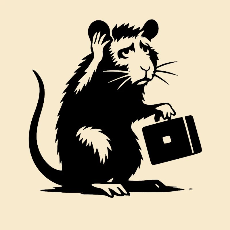 Ratte mit Aktentasche