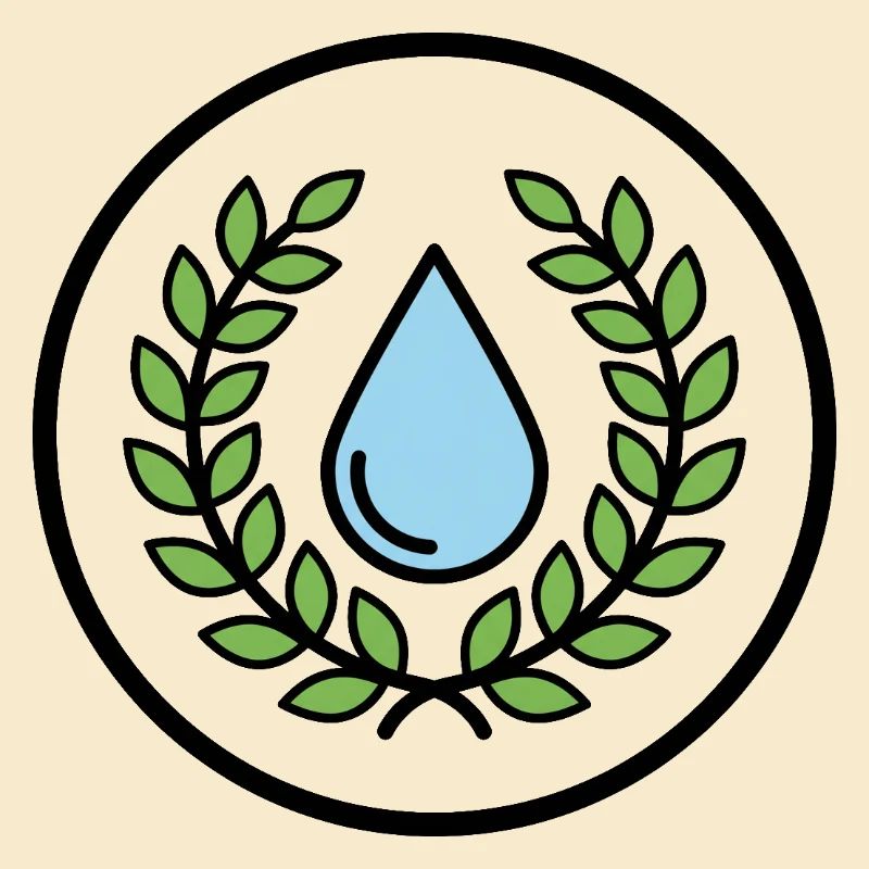 Water Drops with Leaf Wreath