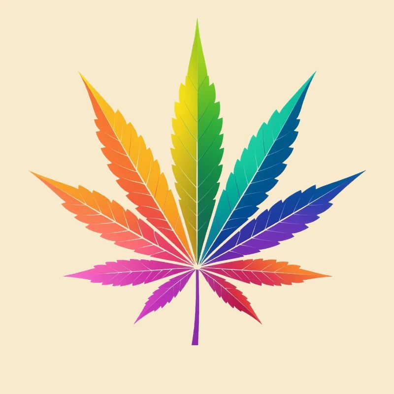 Regenbogen Cannabisblatt Kunst