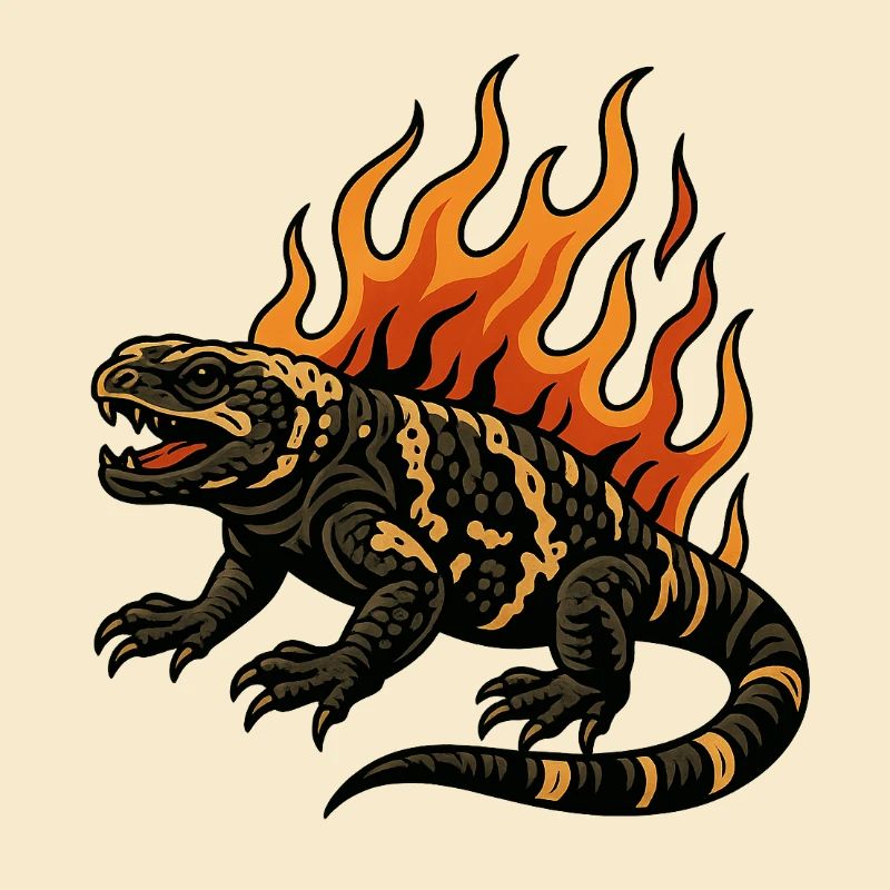 Flammen Gila-Krustenechse