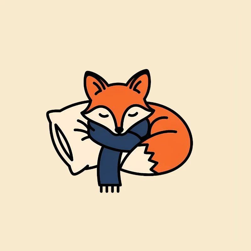 Winterschlaf Fuchs mit Schal