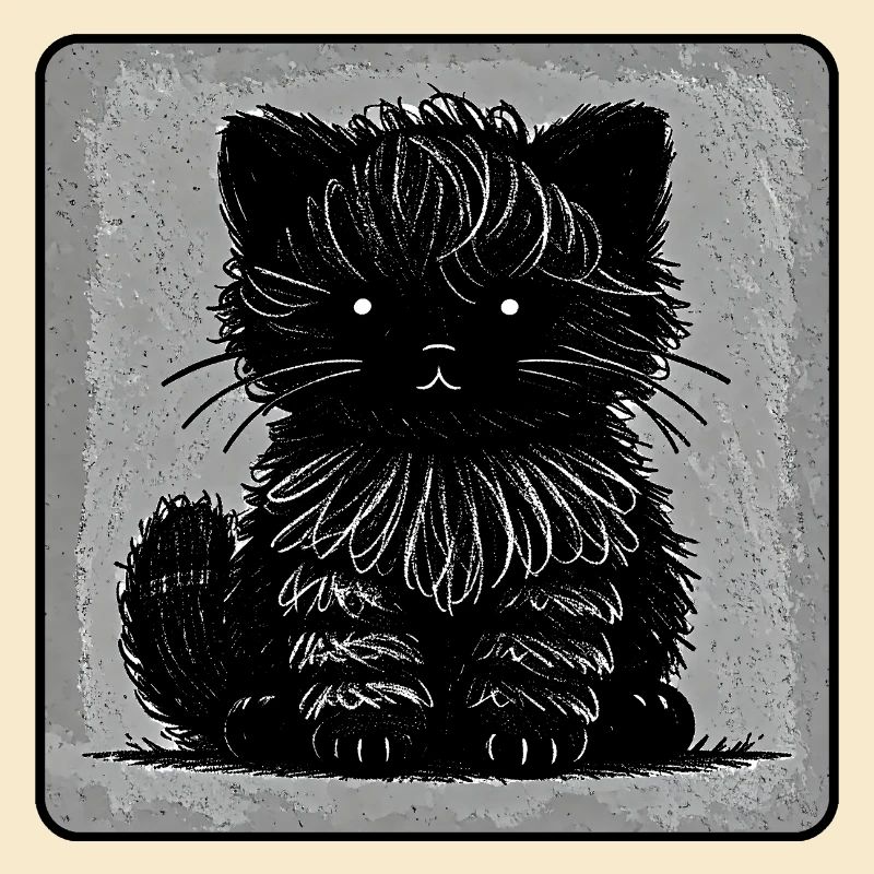 Fuzzy Cat (Monochrome)