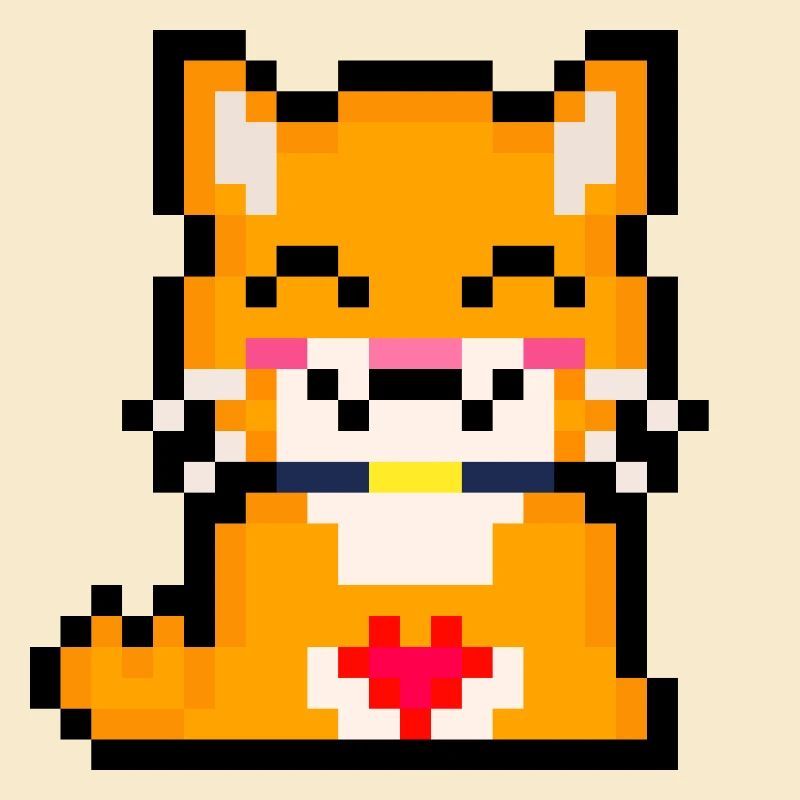 Pixelkatze mit Herz