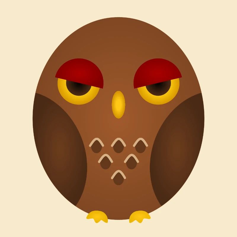 Mürrische Eule Silhouette