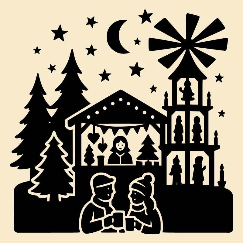 weihnachtsmarkt silhouette