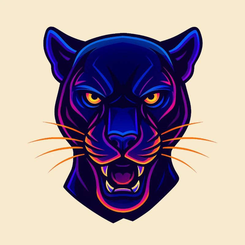 Neon Panther Head