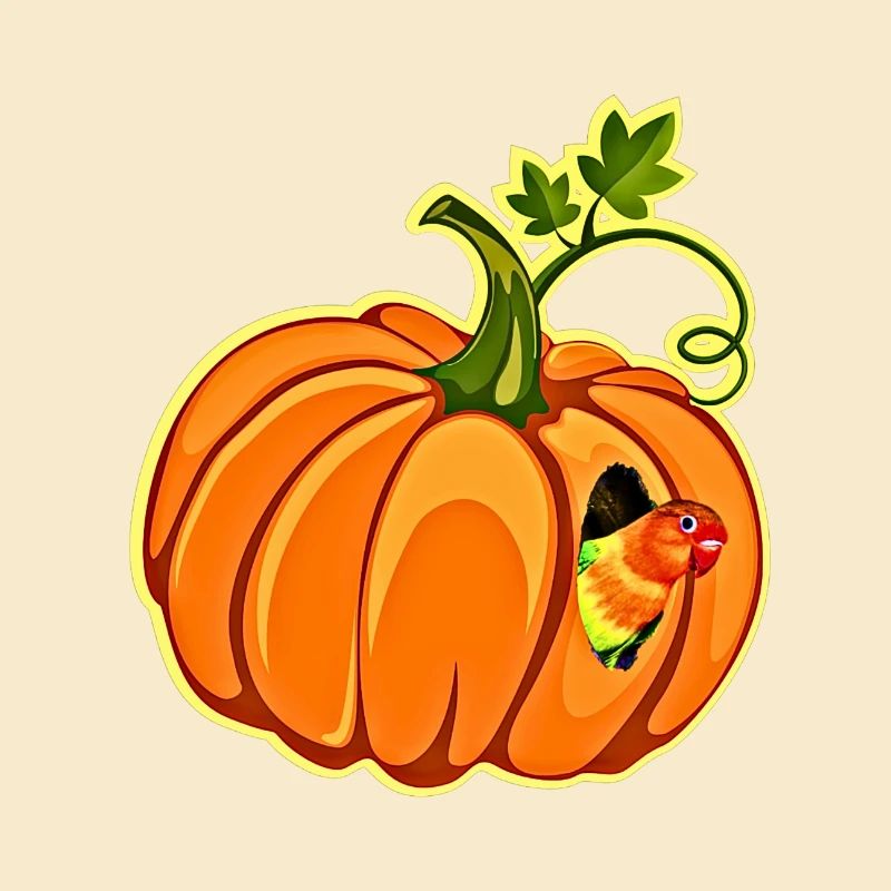 Pumpkin Parrot Whimsy