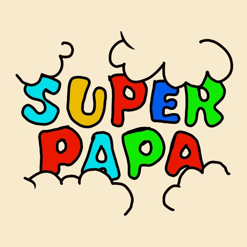 Super Papa Regenbogen Schrift