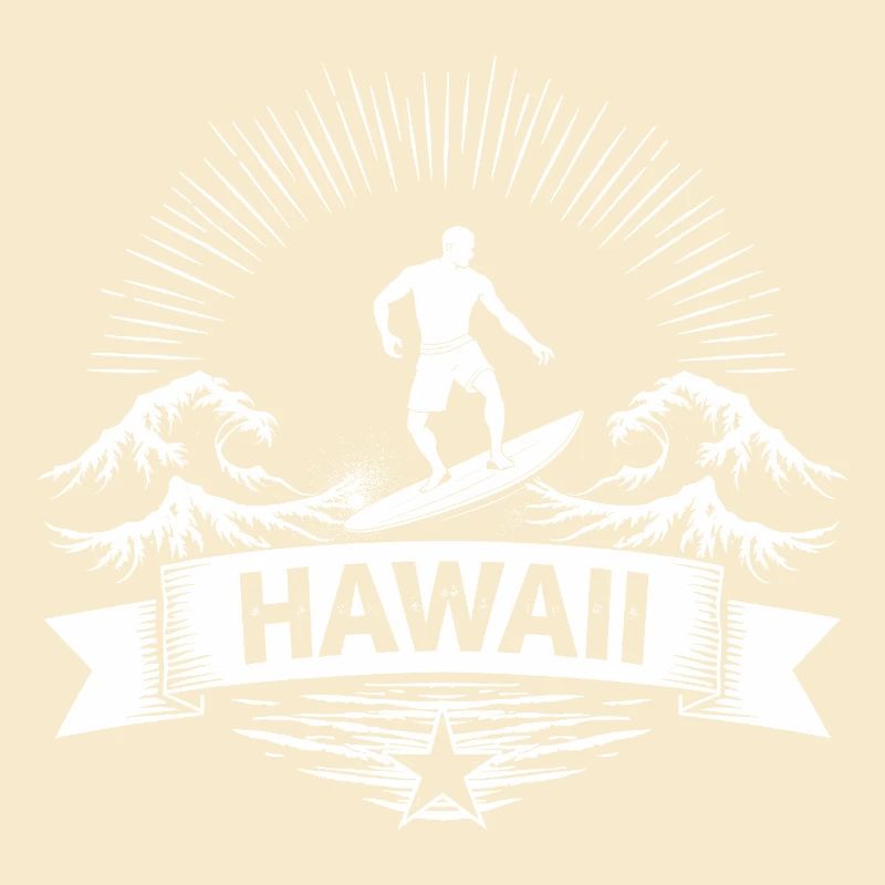 Hawaii Surfer Surfer on Pacific Wave