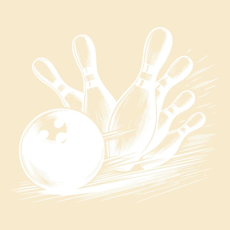 Dynamischer Bowlingkugel Wurf auf Pins