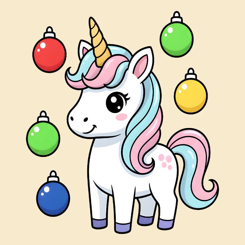 Süßes Weihnachts-Einhorn