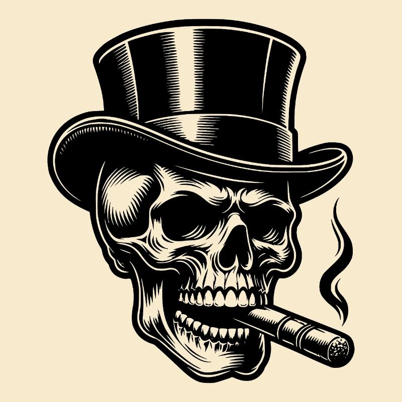 Daring Skull with Elegant Top Hat