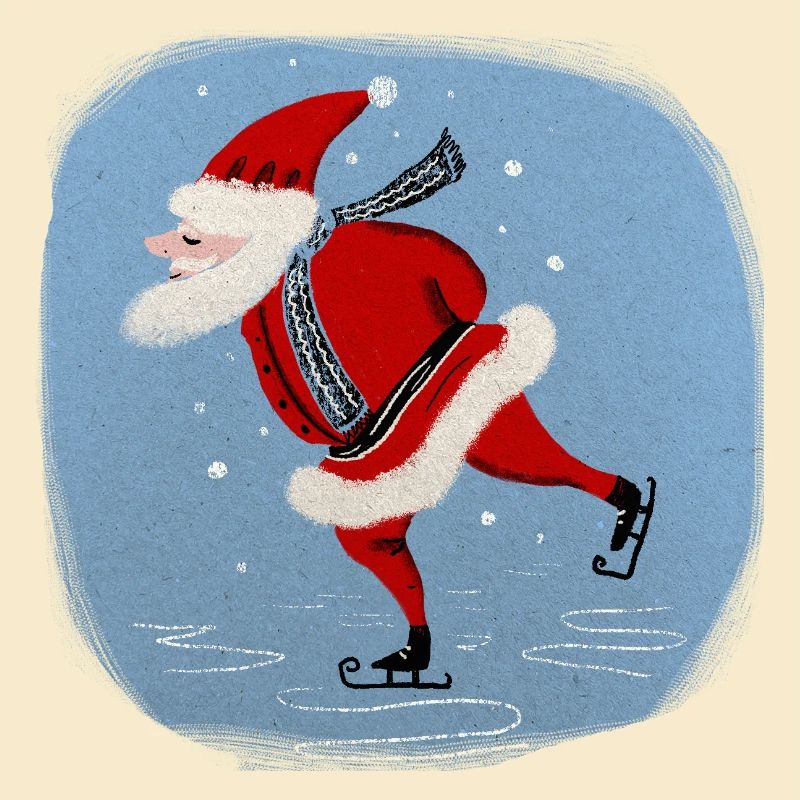 Weihnachtsmann auf Kufen