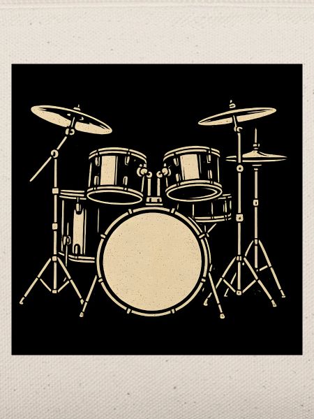 Black Silver Drumset Illustration