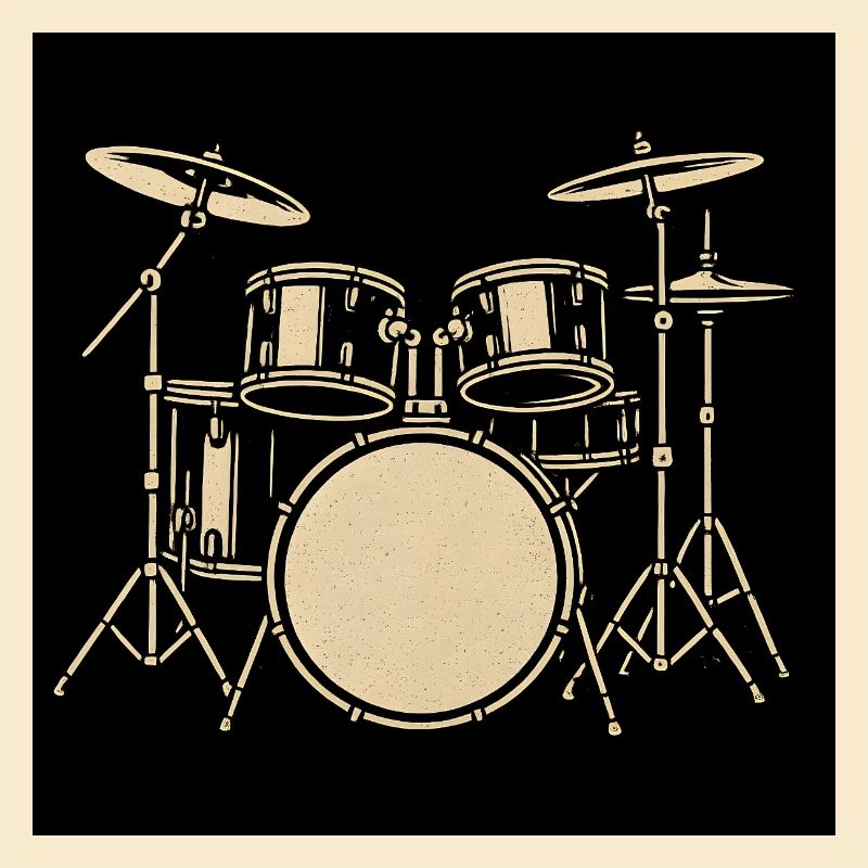 Schwarzsilbernes Drumset Illustration