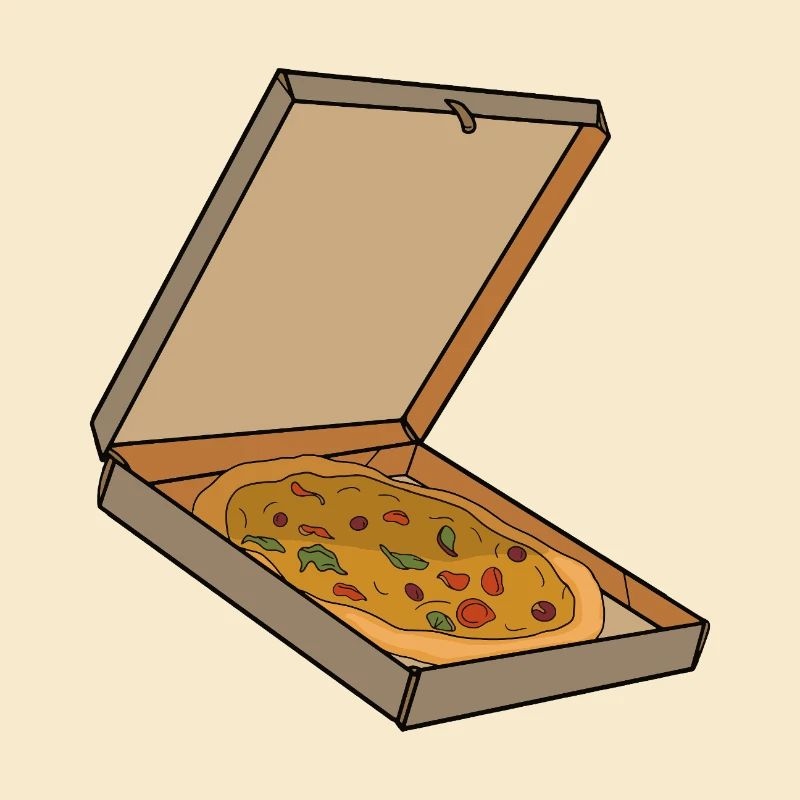 Pizzakarton-Pop-Art-Stück