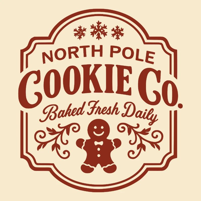 North Pole Cookie Co Logo with Gingerbread