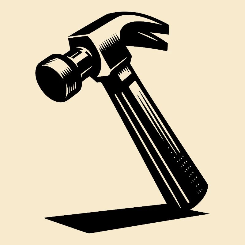 Hammer motif for carpenter and builder