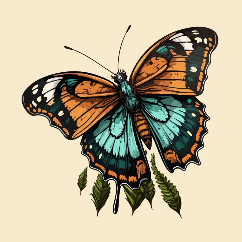 Orangener Teal-Schmetterling