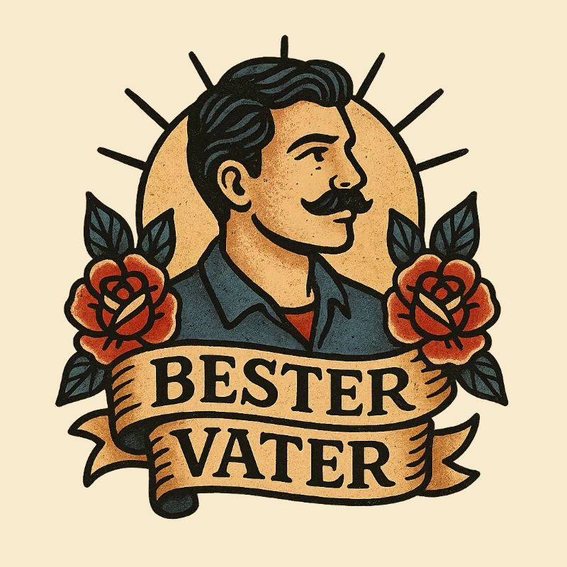 Bester Vater Retro Tattoo