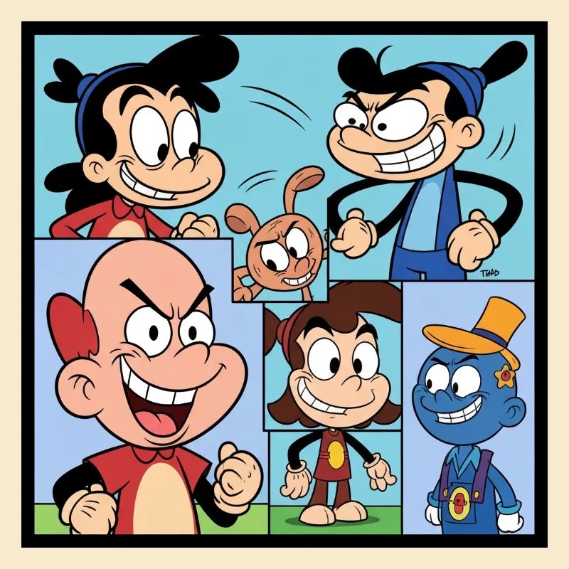 Retro Multicolor Comics Collage