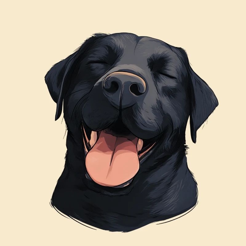 Happy Schwarzer Labrador - Hund mit Lächeln