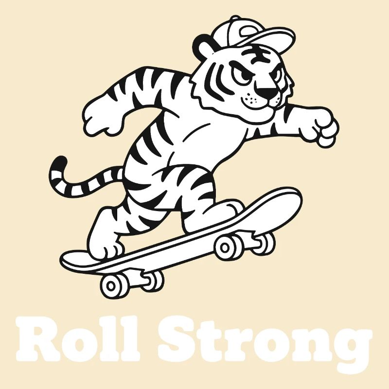 Rollender Tiger Skate Stil