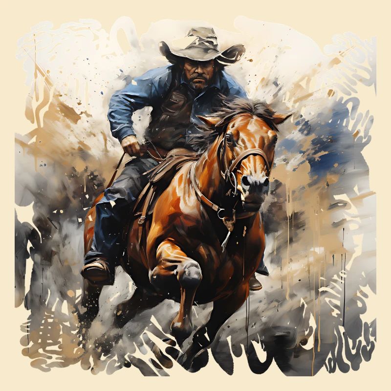 Wildwest Reiter Dynamik-Malstil