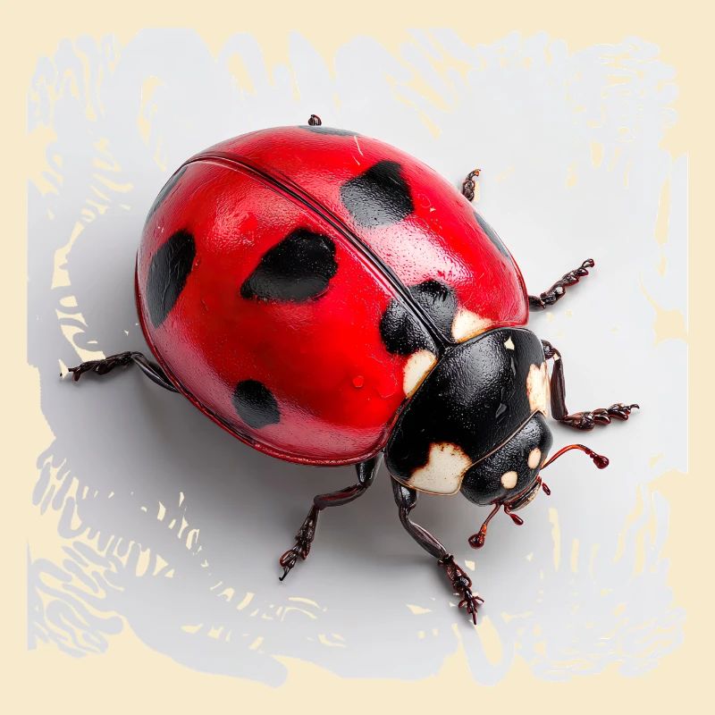 Red Ladybug Pattern Seven-Point