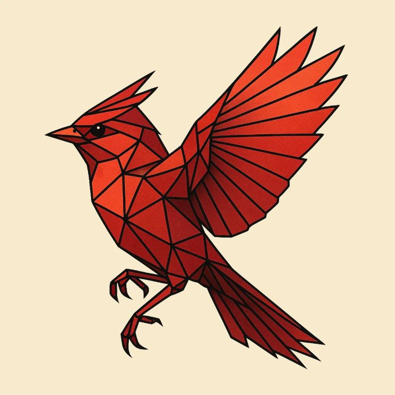 Geometrischer Roter Vogel