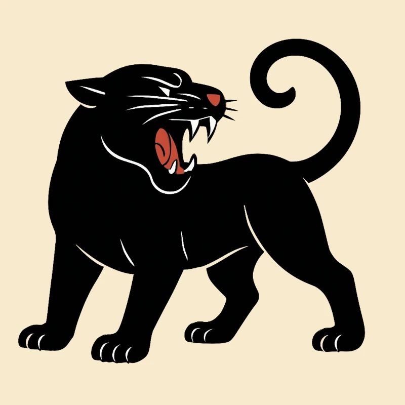Schwarzer Panther Brüllt