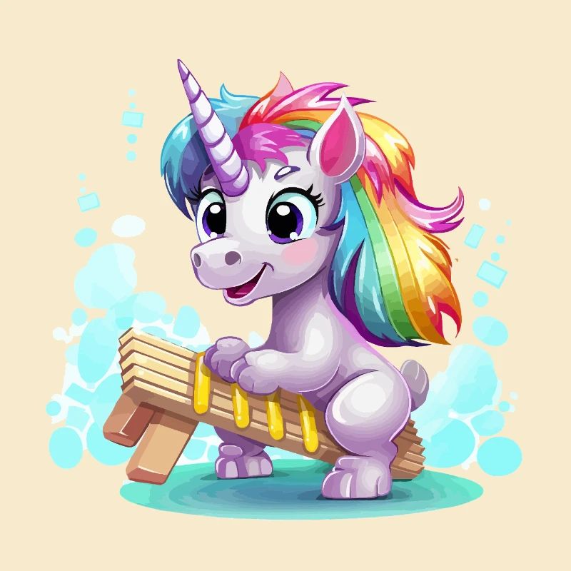 Regenbogen Einhorn Schlitten