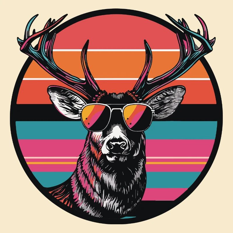 Hirsch mit Sonnenbrille