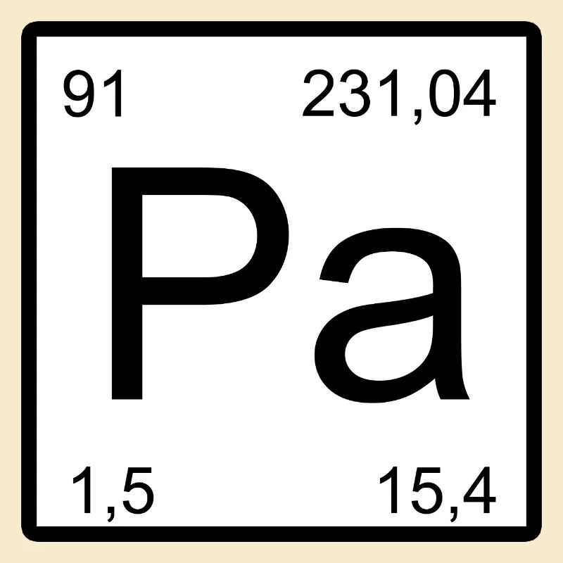 Typographie des éléments Protactinium Pa