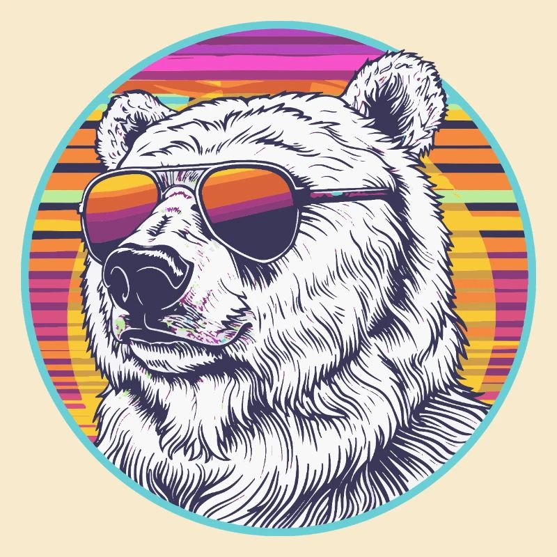 Polar Bär Retro Sonnenbrille
