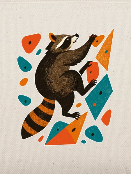 Bouldern Waschbär Klettern Motivation Geschenk