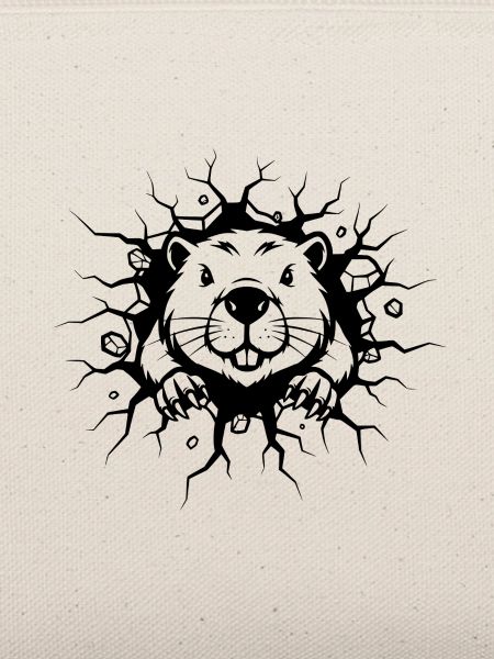 Biber Wanddurchbruch Lustiges Tierdesign