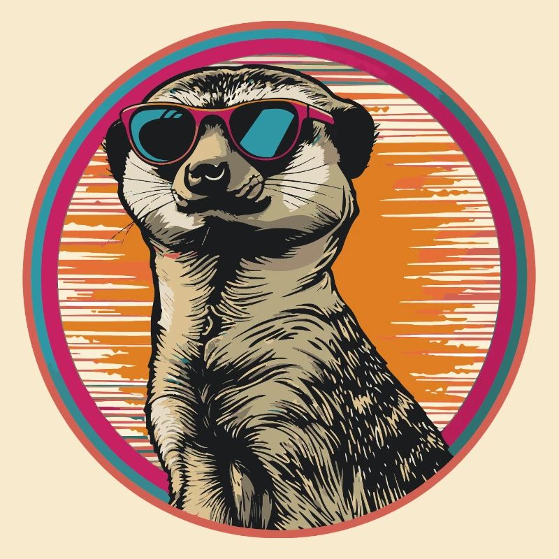 Erdmännchen mit Retro-Sonnenbrille