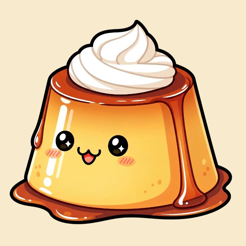 Kawaii Caramel Pudding