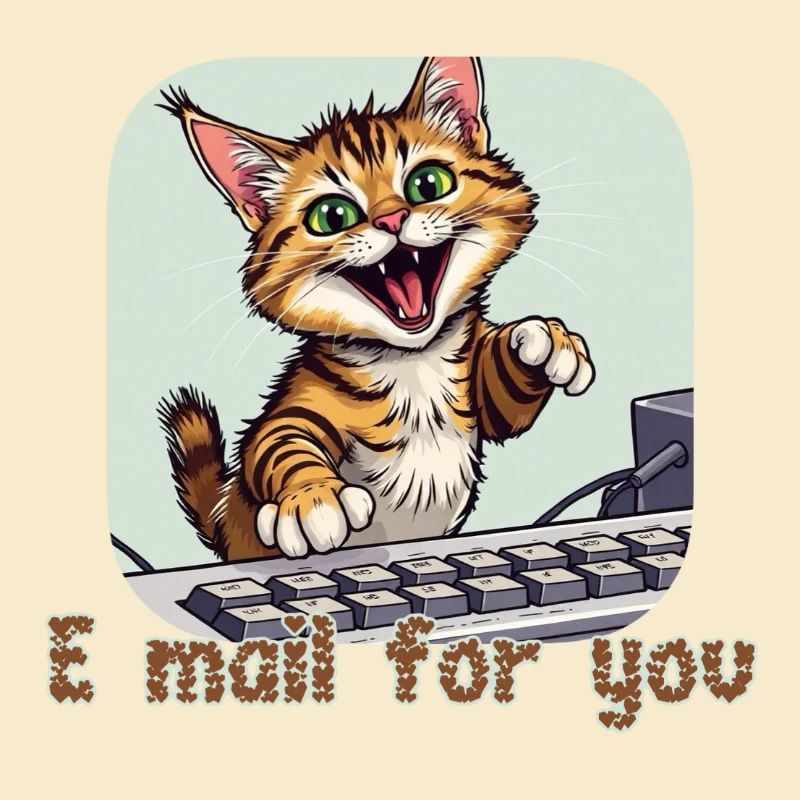 Composition du chat : chaton par courrier sur le PC