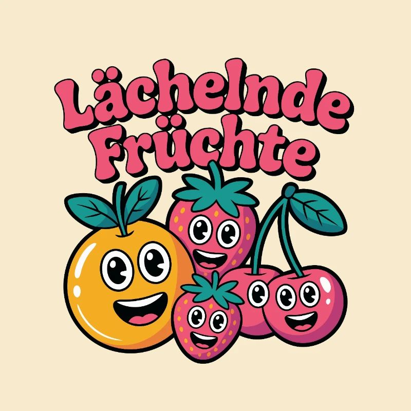 Lächelnde Früchte Cartoon Spaß