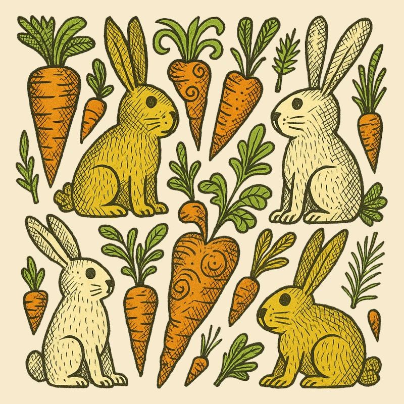 Karottengartenhasen-Illustration