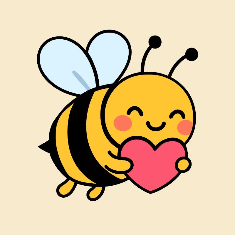 Joyeuse abeille avec le cœur