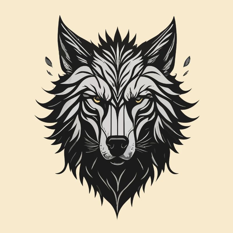 Loup Stylisé Nocturne