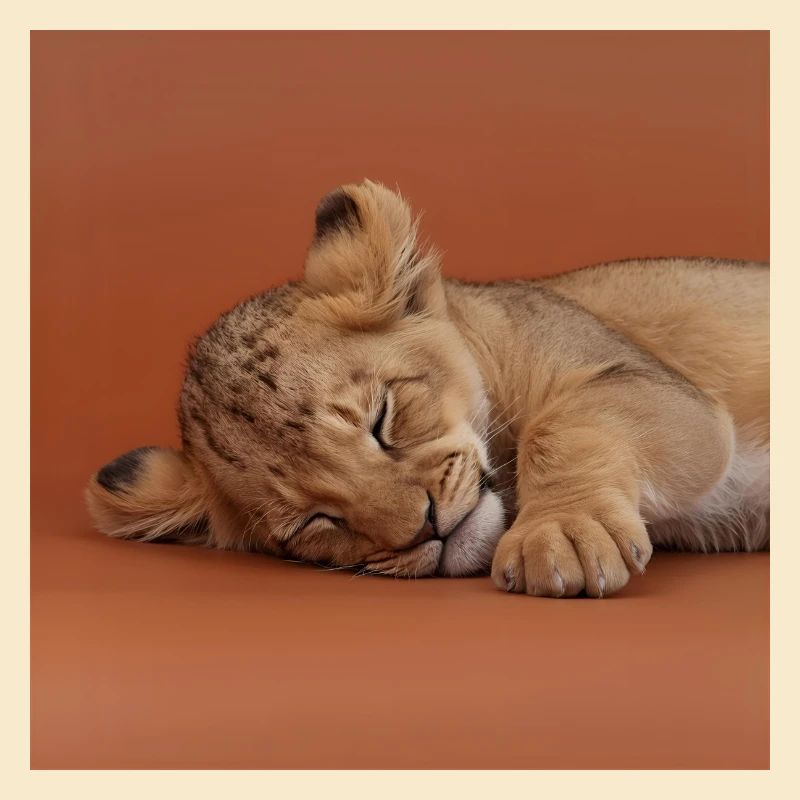Sleeping cheetah cub