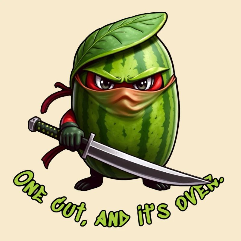 Wassermelone Ninja mit Schwert