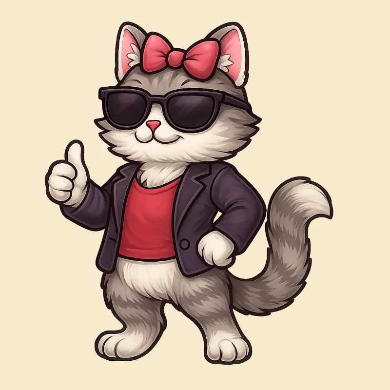 Cooler Katze mit Lederjacke 
