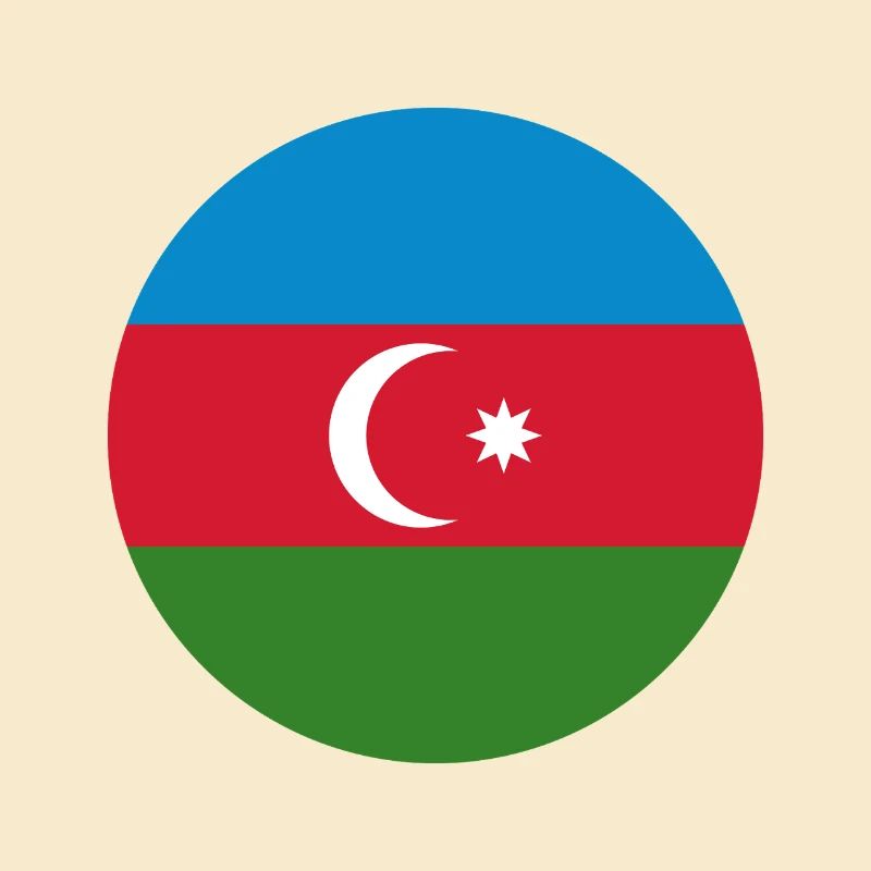 Drapeau rond de l’Azerbaïdjan